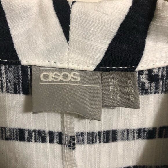 ASOS DESIGN Curve Black and White Striped Midi Dress With Pockets size 6 - Picture 9 of 15